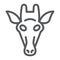 Giraffe line icon, animal and zoo, mammal sign