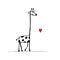 Giraffe in love, funny sketch for your design