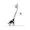 Giraffe in love, funny sketch for your design