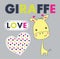 giraffe love t shirt print vector art