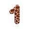 Giraffe number 1 - 3d fur digit - Safari, Wildlife or Africa concept