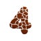 Giraffe number 4 - 3d fur digit - Safari, Wildlife or Africa concept