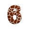 Giraffe number 6 - 3d fur digit - Safari, Wildlife or Africa concept