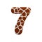 Giraffe number 7 - 3d fur digit - Safari, Wildlife or Africa concept