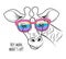Giraffe in a rainbow glasses funny poster