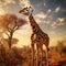 Giraffe reaching high