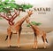 Giraffe safari background Vector. Animals wildlife illustrations