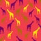 Giraffe silhouettes vector seamless pattern