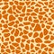 Giraffe skin texture, seamless pattern, repeating the orange and yellow spots, background, Safari, zoo, jungle. Vector.