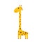 Giraffe with spot. Zoo animal. Cute cartoon character. Long neck.