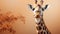 Giraffe standing in the savannah, looking cute and generated by AI