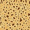 Giraffe texture. Seamless animal pattern. Imitation print of skin of giraffe. Brown spots on yellow background. Vector safari text