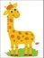 Giraffe. Vector giraffe. Standing giraffe. African animal.