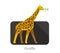 Giraffe walking flat icon design, vector illustration