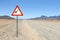 Giraffe warning road sign, Namibia