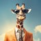 Giraffe Wearing A Suit: Photorealistic Surrealism In Vibrant Colors