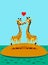 Giraffes in love. Funny vector illustration