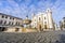 Giraldo Square with fountain and Saint Anton`s church, Evora, Al