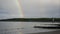 Girdleness Lighthouse and rainbow in the North Sea Aberdeen