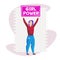 Girl activist holding poster female empowerment movement women power concept full length