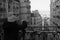 Girl admiring the views of Paris from a balcony in the Montmartre district