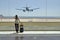 Girl at the airport window