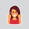 Girl Angry Sticker For Messenger, Label Icon Colorful Logo