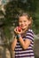 Girl with apple