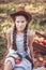 Girl with Apple in the Apple Orchard