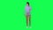 A girl with athletic body, figure and thin in green screen with tall height and