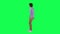 A girl with athletic body, figure and thin in green screen with tall height and