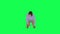 A girl with athletic body, figure and thin in green screen with tall height and