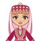 The girl in the Azerbaijanian suit. Historical clothes .Portrait, avatar