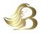 Girl B monogram hair icon logo