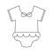 Girl baby cloth in black and white