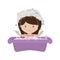 Girl in babys bathtub with soap bubble