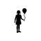 girl with balloon silhouette