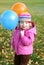 Girl with balloons