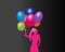 Girl with balloons illustration