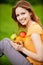 Girl with basket apples