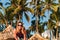 Girl at Bavaro Beaches in Punta Cana, Dominican Republic