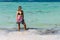 Girl at Bavaro Beaches in Punta Cana, Dominican Republic