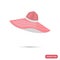 Girl beach hat color flat icon for web and mobile design