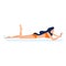 Girl beach relax icon, flat style