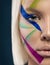 Girl with beautiful multicolor make-up