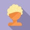 Girl beautiful wig icon flat vector. Young style