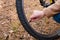 Girl and bicycle