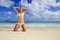 Girl in a bikini at a hawaii beach