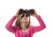 Girl with Binoculars Looking Up