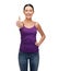 Girl in blank purple tank top with crossed arms